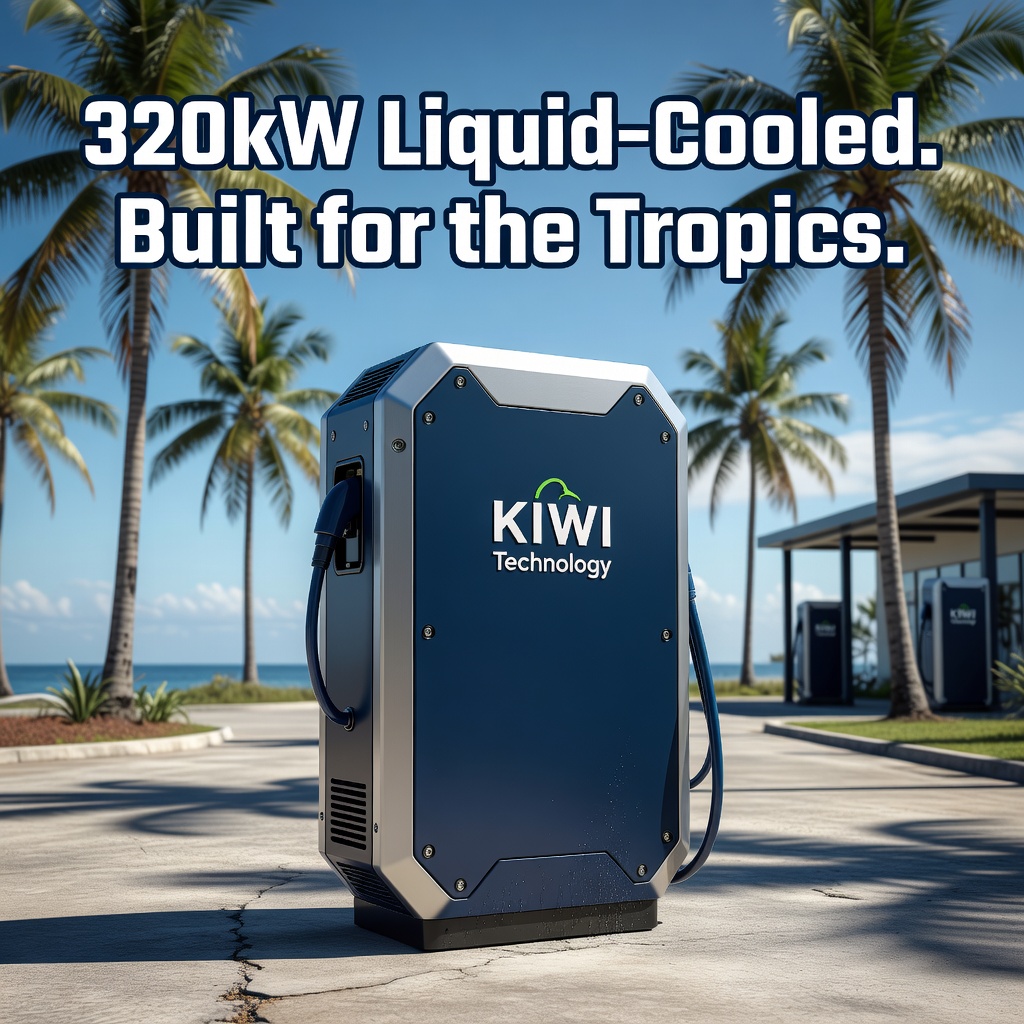 KIWI liquid-cooled 320kW EV charging for India and Southeast Asia